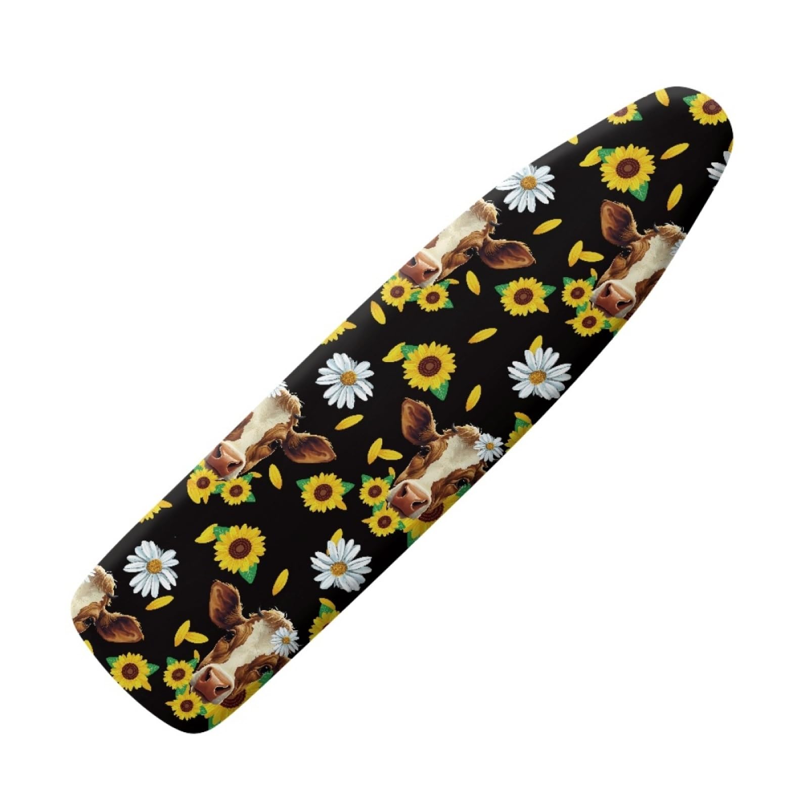 Ironing Board Covers 110 x 35cm Black Yellow Sunflower Iron Board Covers and Pad Thick Resist Scorching and Staining Thick Easy Fit Iron Cover Adjustable Elastic Rope Ironing Boards Cover 110x35cm