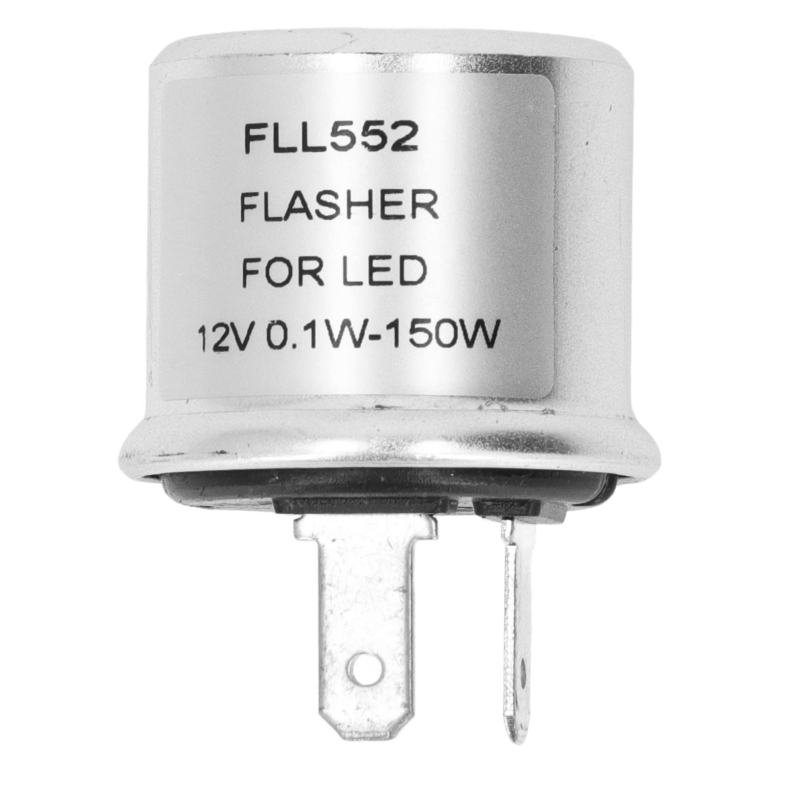 LED Flasher Relay Aluminiowa Obudowa 2-pinowy Niski Pobór Mocy Włącz Sygnał świetlny Flasher 2-pinowy Przekaźnik Migaczy 12V