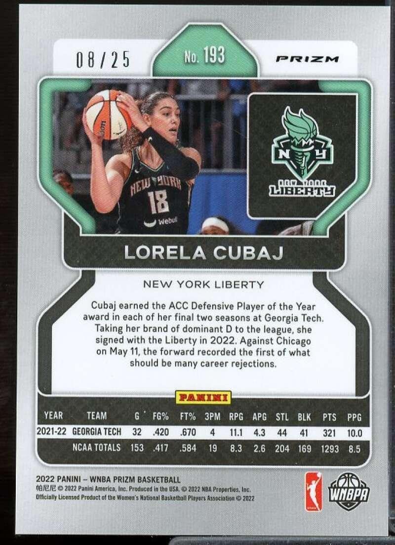 Lorela Cubaj Rookie Card 2022 Panini Prizm WNBA Prizms Pulsar #193 - Basketball Slabbed Rookie Cards