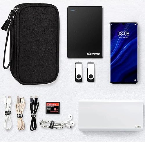 Miniatura 3 de Fxkoolr Bolsa organizadora de viaje para cables electrónicos cargador teléfono tarjeta SD bolsa de viaje de negocios pequeña rosa claro