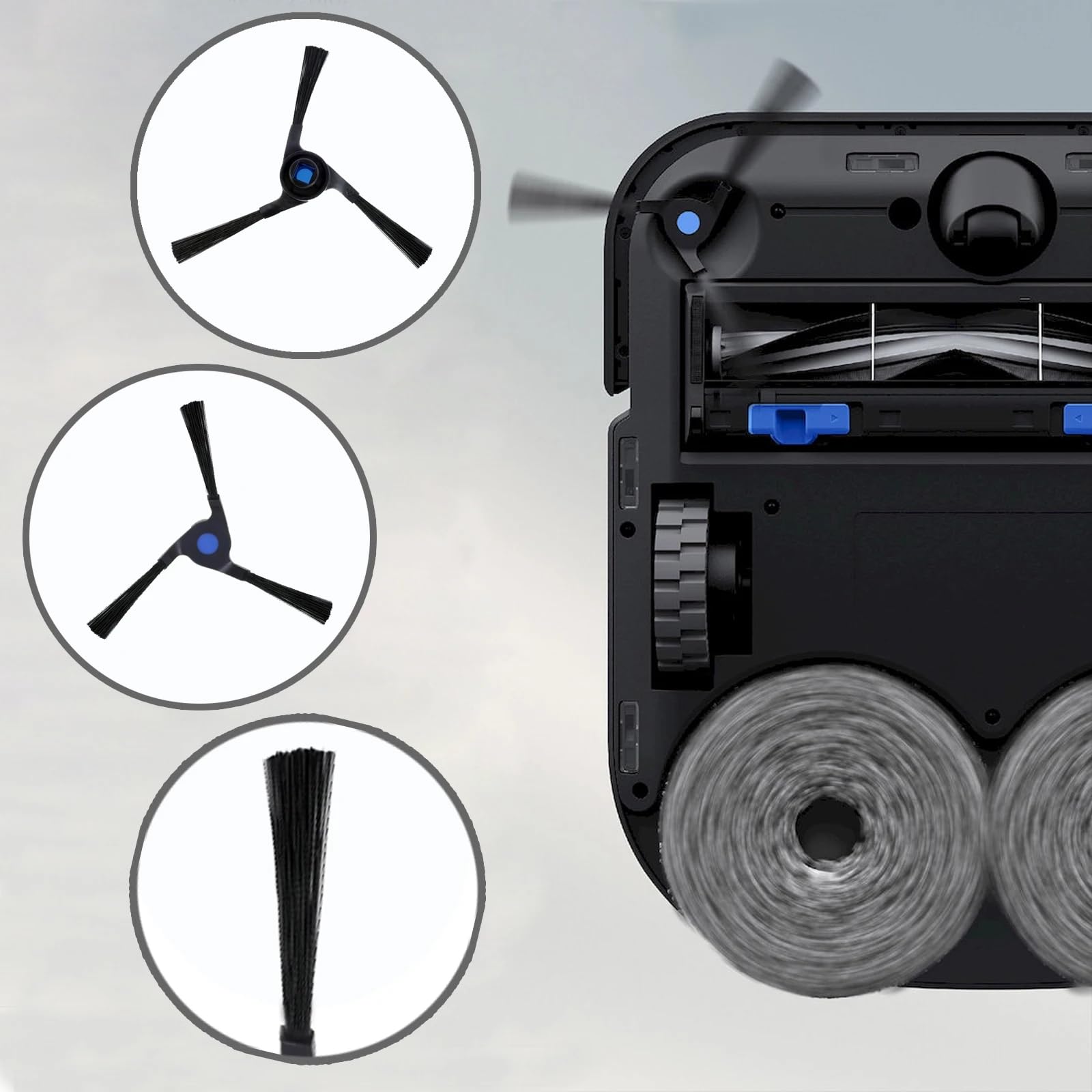 Accessores Set Ricambi Per Ecovacs Deebot U2 DGN22 - 6 Spazzole, 5 Panni, 4 Filtri, 10 Adesivi Magici
