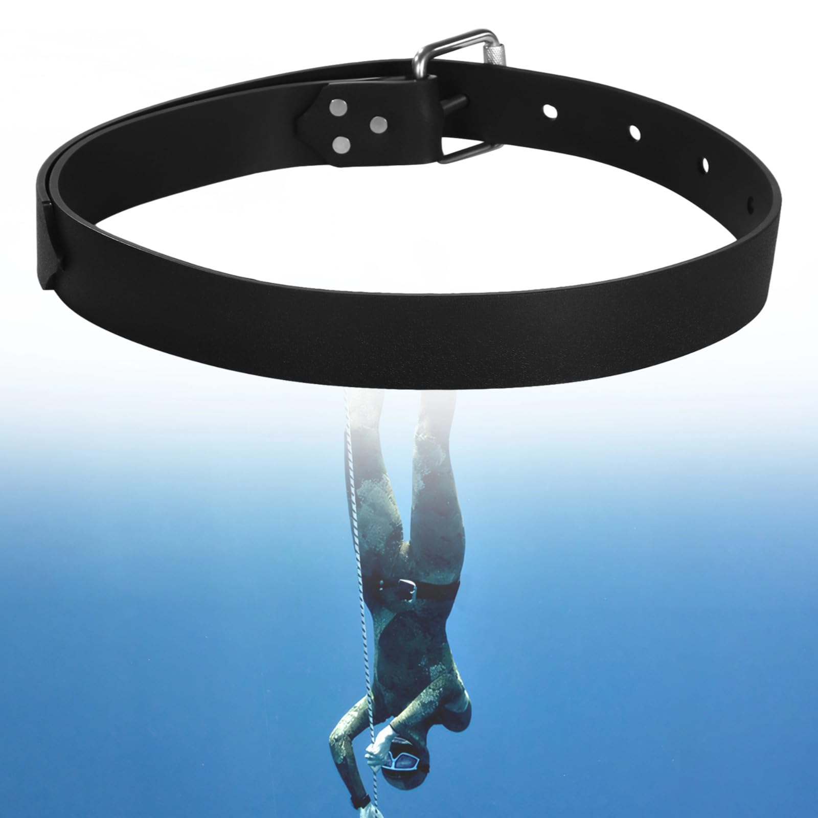 Ceinture de poids réglable pour plongée en apnée avec boucle à dégagement rapide en acier inoxydable, ceinture en silicone de 130 cm pour homme et femme