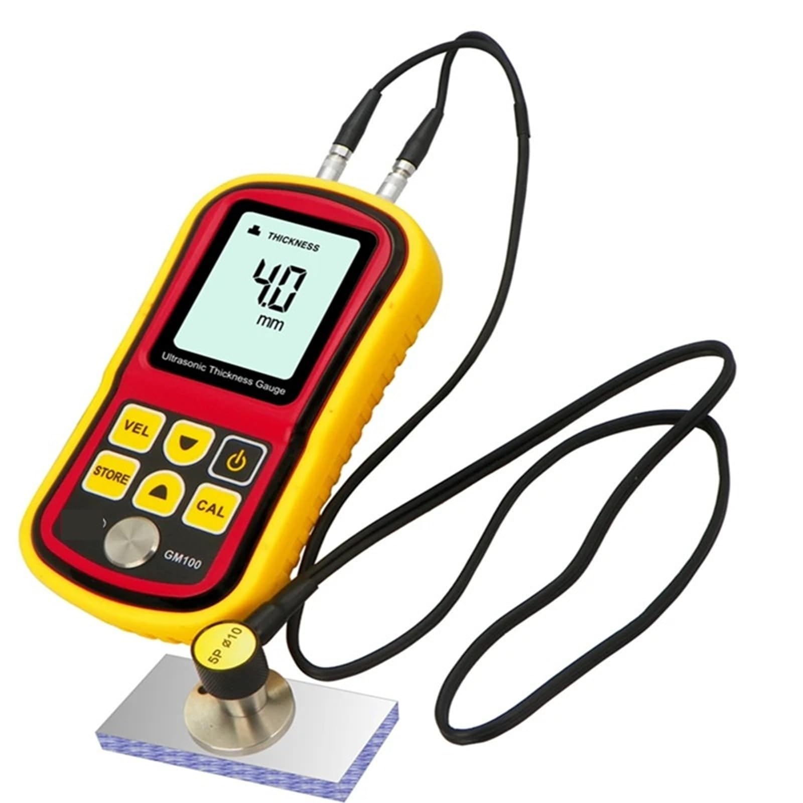 Thickness Gauge Digital LCD Ultrasonic Thickness Gauge Meter Metal Width Measuring Instrument 1.2~220mm (Steel) Sound Velocity Measurement