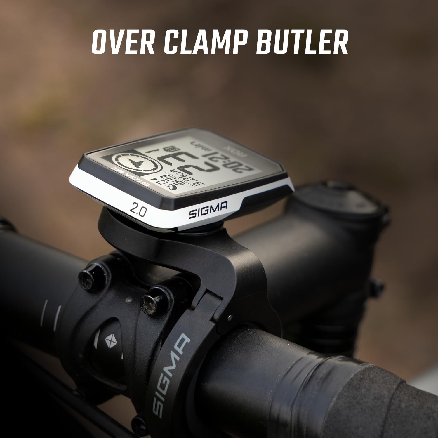 SIGMA ROX 2.0 ENDURANCE Bianco | 26h di durata della batteria | computer da bici wireless | GPS e navigazione incluso OVERCLAMP Butler | navigazione GPS outdoor | compatibile con le e-bike
