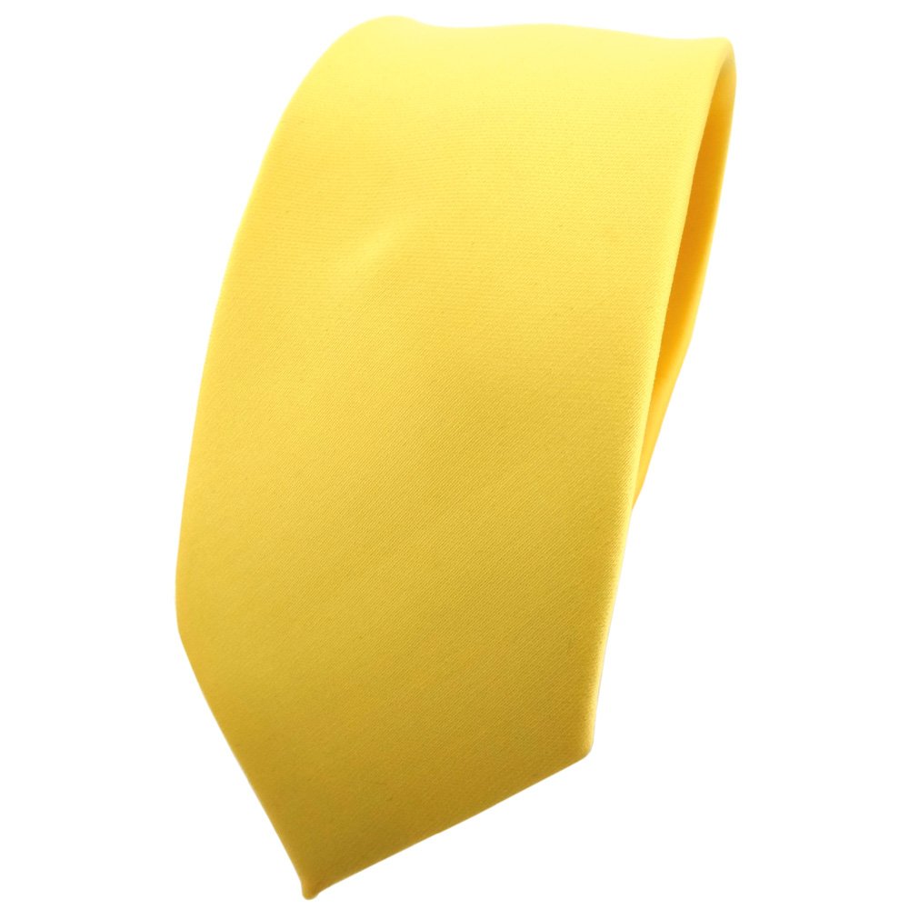 Tigertie Men's Yellow, Light Yellow, Zinc Yellow Narrow Tie Necktie Yellow Light-Yellow Zinc-Yellow Monochrome - Tie Necktie