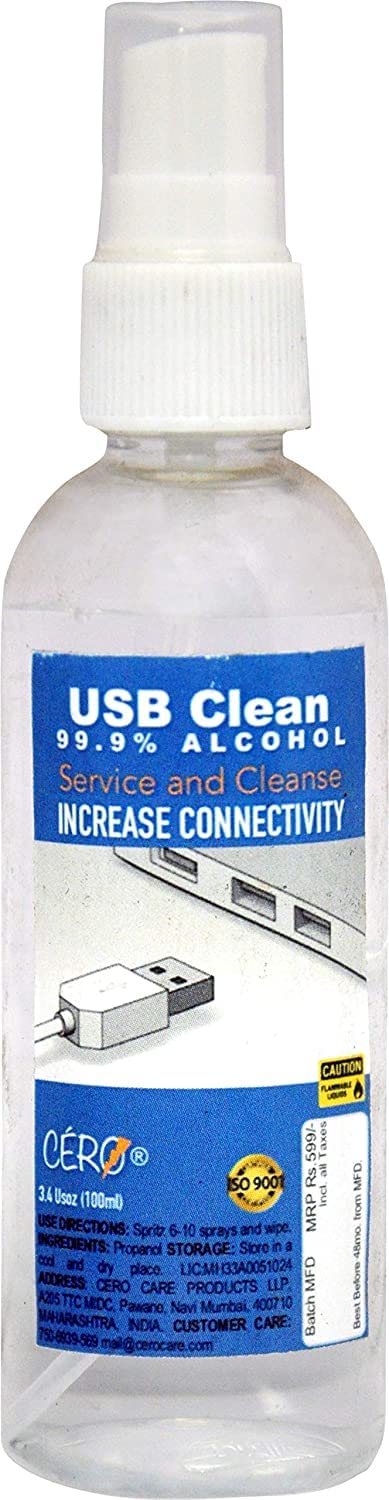 CERO USB Clean Spray to Service USB and Pen Drive for better connection (99ml)-image-20