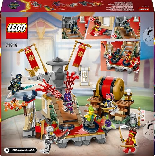 LEGO Ninjago L’Arène de Combat du Tournoi - Jouet d'action Ninja pour Garçons et Filles de 7 Ans et Plus - Jeu d'Aventures pour Enfants avec 6 Minifigurines à Collectionner 71818
