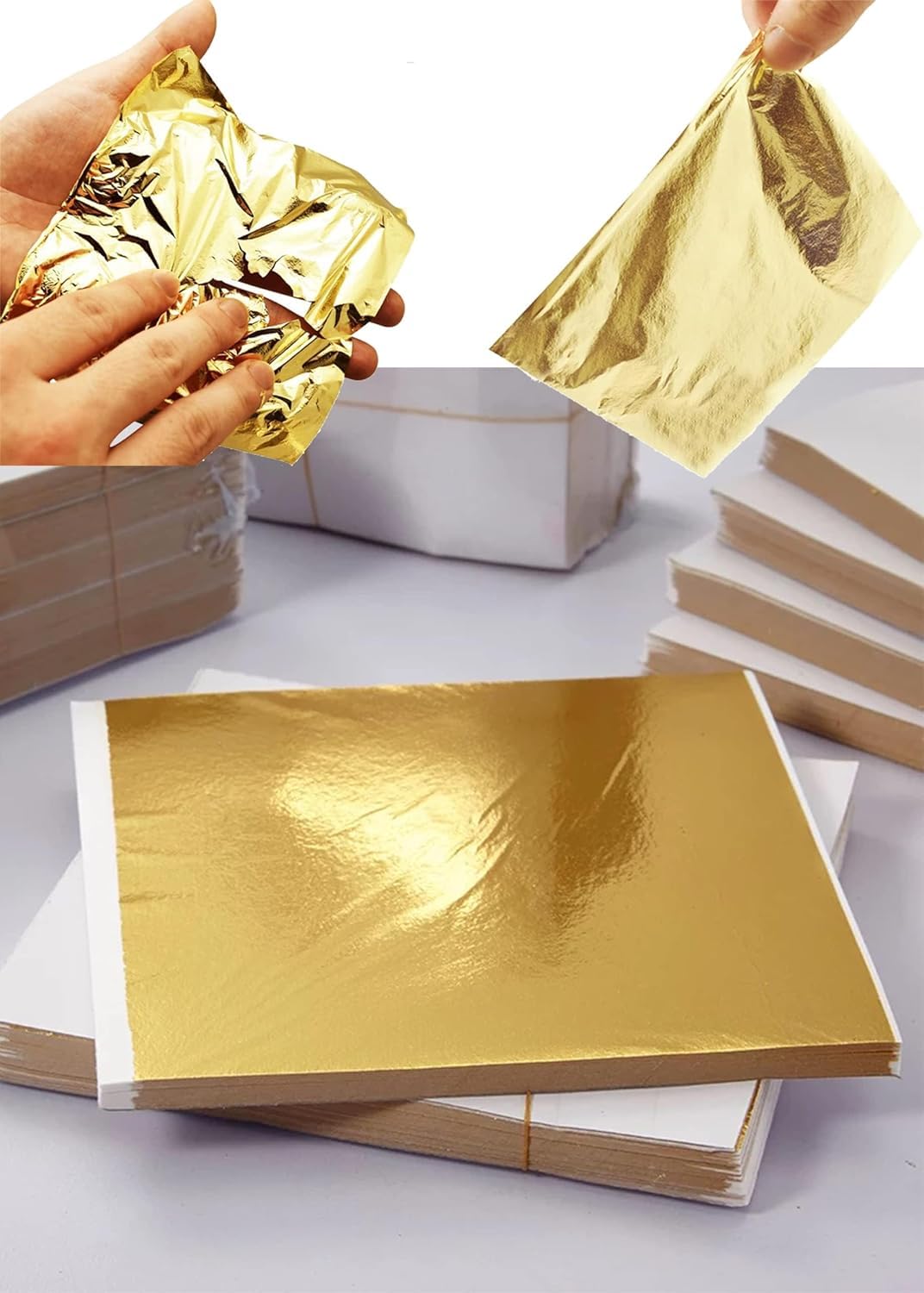 GSWC GOLD LEAF 100 Sheets - 8x8cm Brilliant Gold Foil Paper for Gilding, Crafting, DIY Arts Projects, Home Decoration, Art Work & More | Easy-to-Use Metallic Accents-image-23