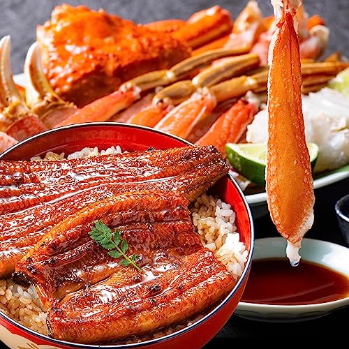 大五うなぎ工房 贈答 国産うなぎ蒲焼 ハーフカット (70g) 2パック & 生ズワイガニ 殻半分 カット 1sセット 蒲焼 タレ 山椒 付き 鰻 蒲焼 カット 生 ズワイガニ 冷凍 ギフトプレゼント