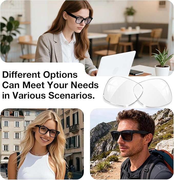 Image of Replacement Lenses for Ray-Ban Meta Smart Glasses Gen 2 /1 /Wayfarer RW4006 /4008 /RW4012, 53mm Large /50mm Regular, Anti-Scratch
