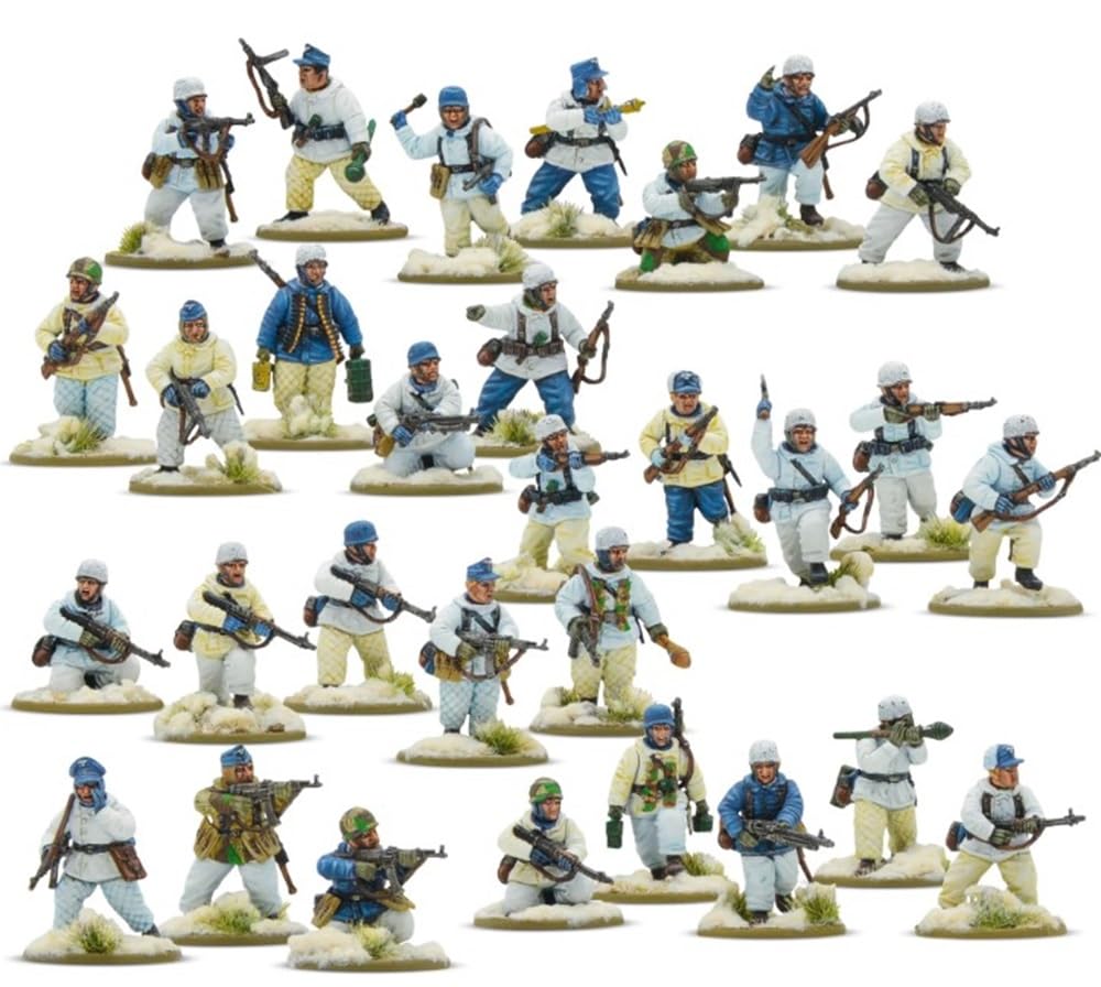 Fallschirmjager Winter Starter Army - Miniaturas a escala de 28 mm para acción de pernos altamente detalladas, miniaturas de la Segunda Guerra Mundial para mesa