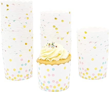 Amazon 50枚パック マフィンライナー レインボーポルカドット カップケーキ包装紙 ベーキングカップ Sparkle And Bash ベーキングカップ 通販