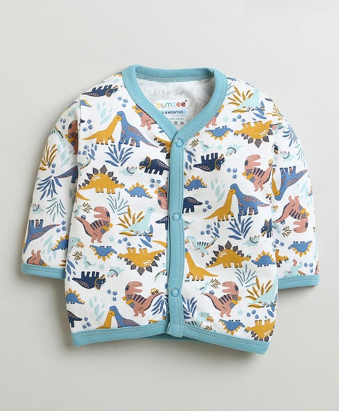 Image of BUMZEE Baby Boys Regular Fit Full Sleeves V-Neck Cotton Jablas,Pack of 3