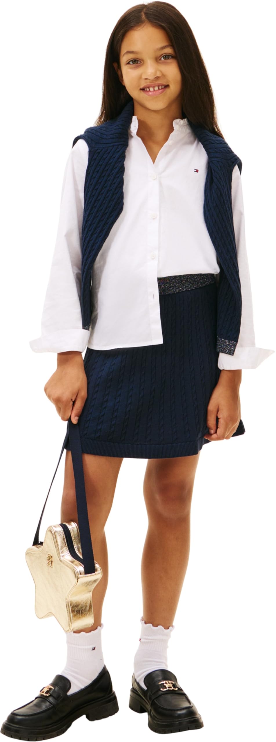 Tommy Hilfiger Girls Mini Cable Skirt KG0KG09269 Blue (Dark Night Navy) 14 Years