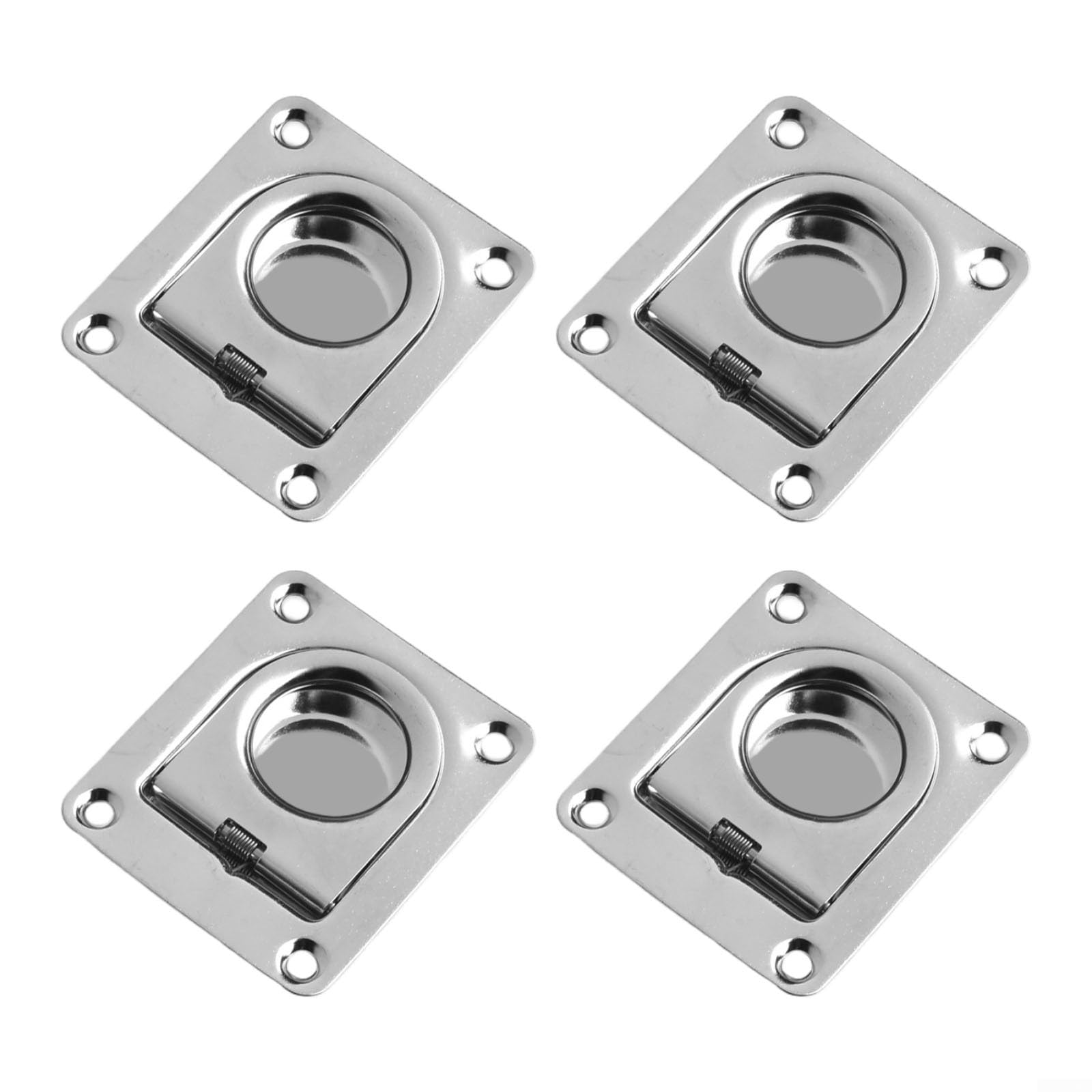 HpLive 4 Stück Edelstahl Zurrösen Versenkte D-Ringe Befestigungsringe für Boote Anhänger LKW Bodenmontage, 304 56x66mm