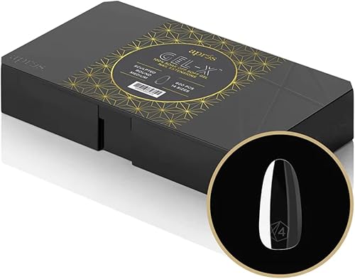 Apres Gel-X Natural Redondo Corto y Mediano 2.0 Caja de Puntas 14 Tamaños 600 PCS - Caja Redonda Esculpida Corta y Mediana