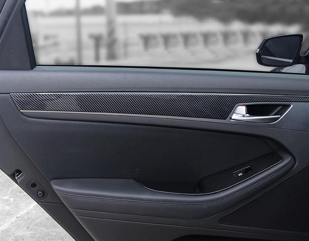 Cnaurda Carbon Fiber Style ABS Car Door Panel Cover Trim Interior Protective Decals Sticker Compatible with Genesis G80 (DH) Accessories