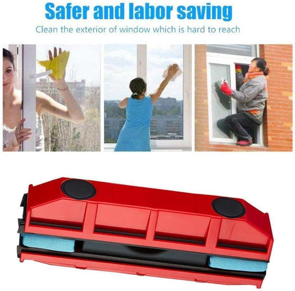 Glider S1 / D2 / D3 magnetic glass cleaner for double glazing of 2-8 mm / 8-20 mm / 20-28 mm, for exterior glass in height or difficult to access. D3_rouge_pour_verre_épaisseur_20-28mm
