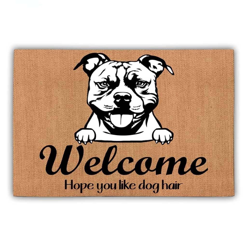 Paillasson extérieur entrée bienvenue antidérapant motif Pitbull