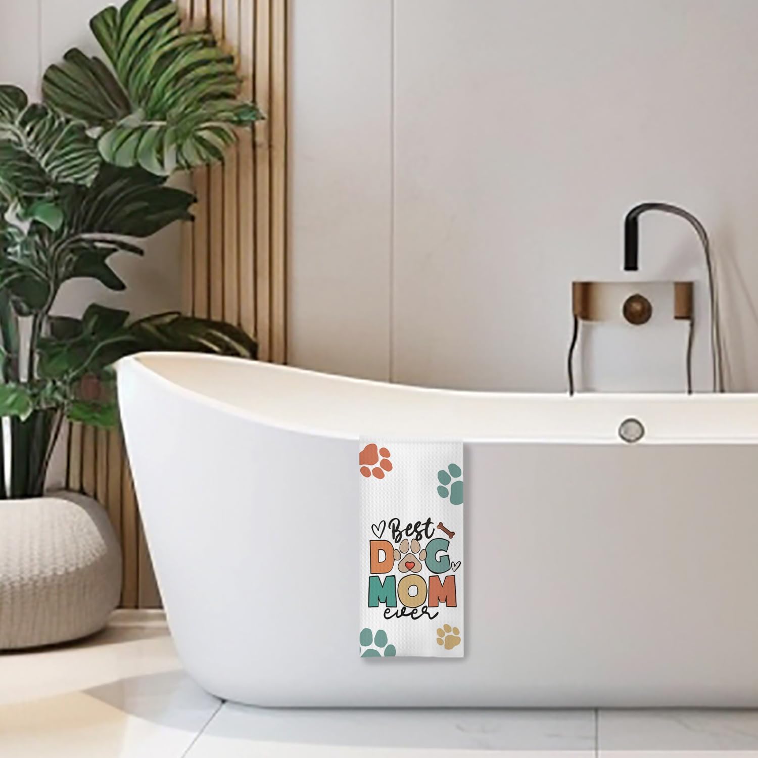 Dog Mom Gifts Kitchen Towels, Dog Lovers Owners Gifts for Women, Colorful Dogs Paws Hand Towels for Bathroom, 16x24 Inches - Image 5