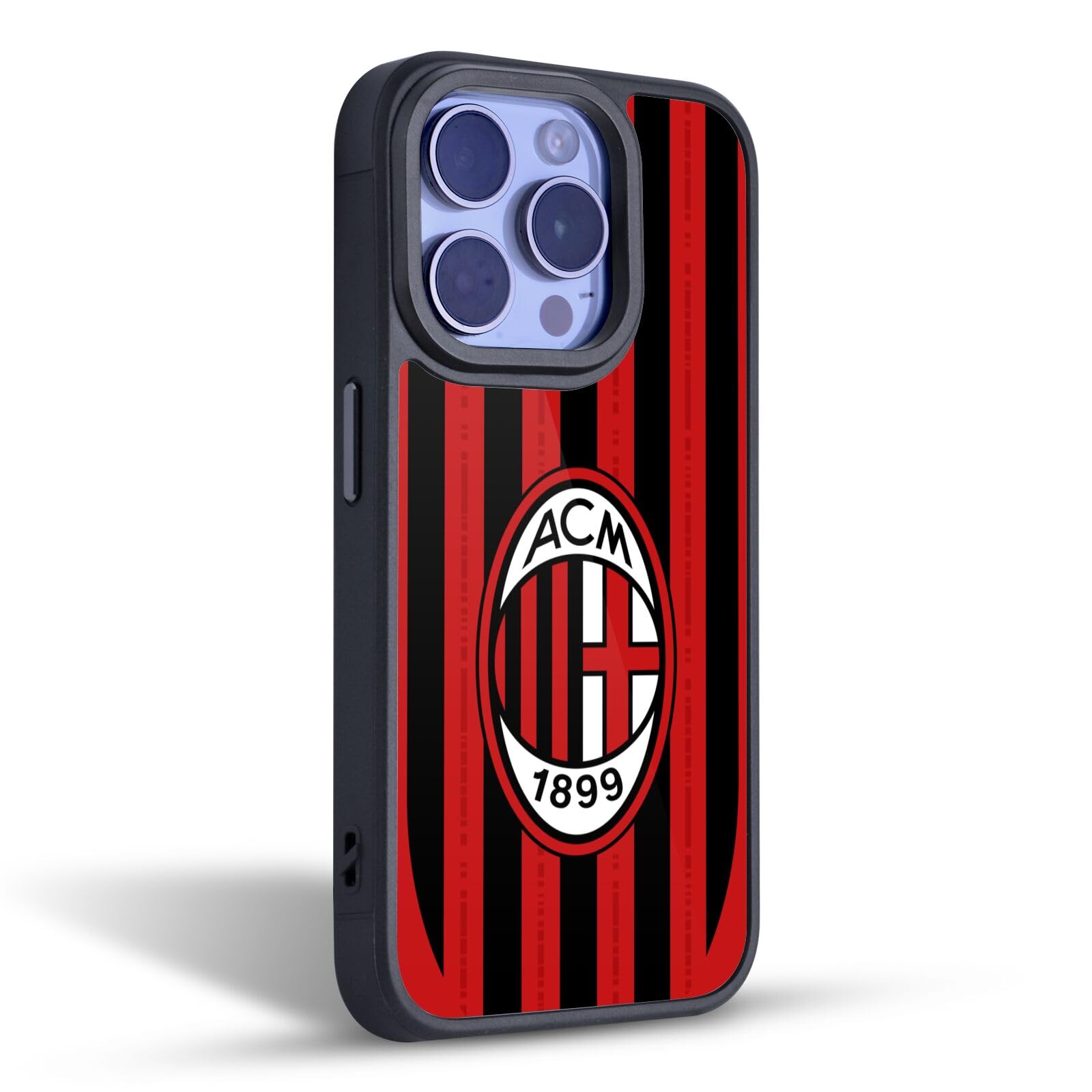 Head Case Designs Offizielle AC Milan Home 2024/25 Wappen-Set Gel Armour Hülle [Militärischer Schutzgrad] kompatibel mit Apple iPhone 15 Pro