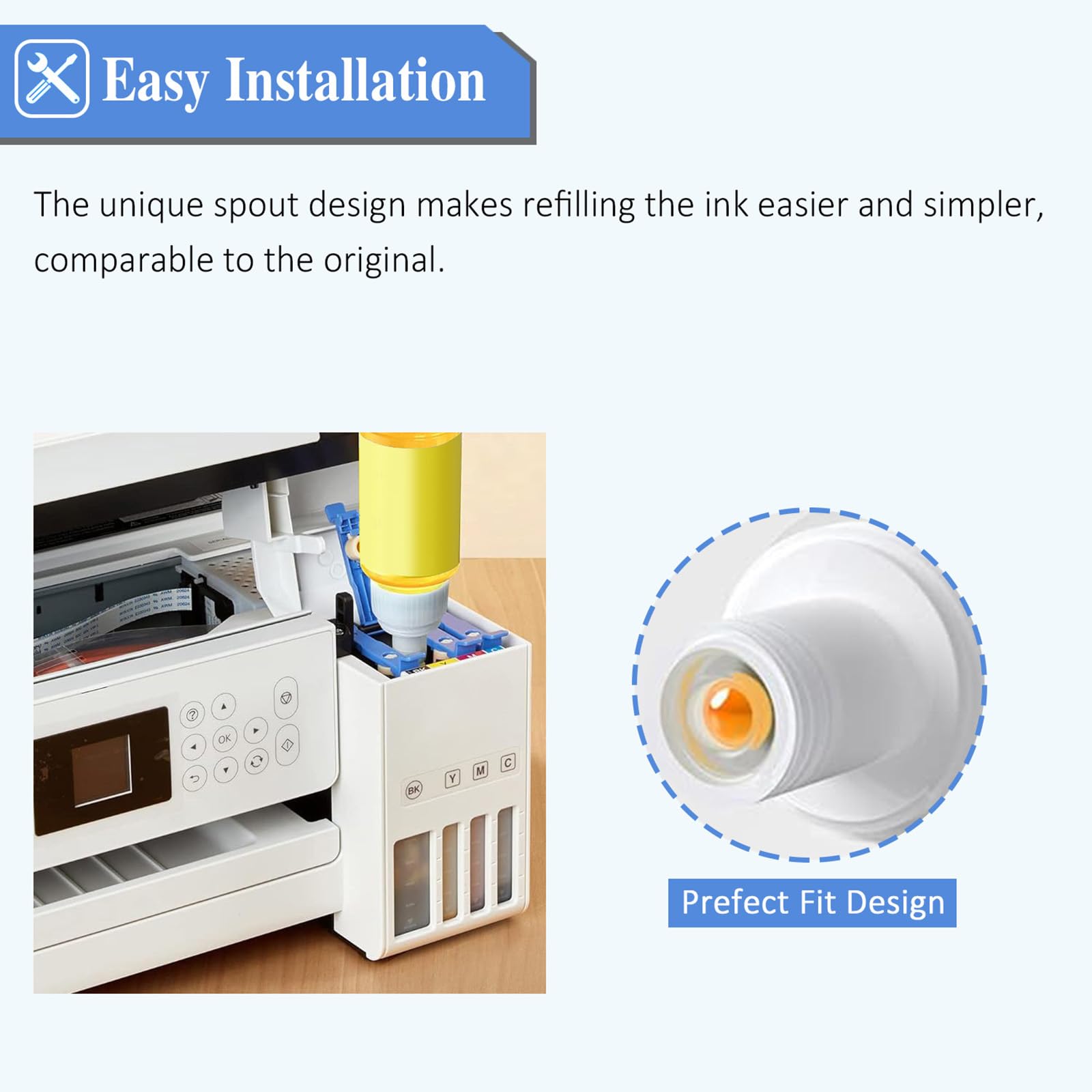 Sublimation 102 104 encre compatible avec Epson ET-2400 ET-2720 ET-2760 ET-2800 ET-2803 ET-2815 ET-2820 ET-2830 ET-2840 Imprimantes à jet d'encre pour tasse, gobelet, T-shirts Transfert de chaleur(5P)