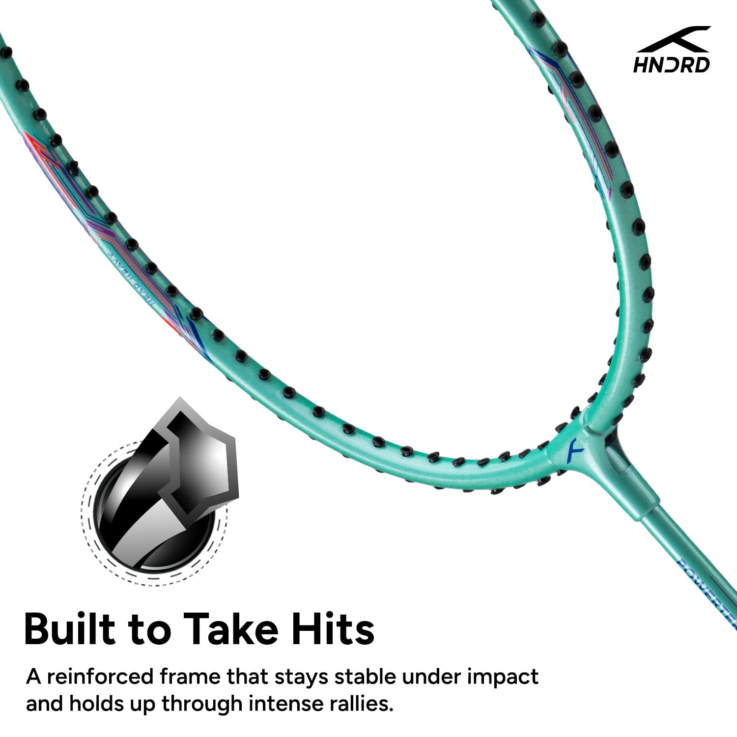 Hundred Powertek 200 Aluminium Badminton Racket Combo, 2 Strung Rackets with 1 Full Covers & 3 Aura Nylon Shuttlecocks, Lightweight Shuttle Bats for Match Play - Cyan 2