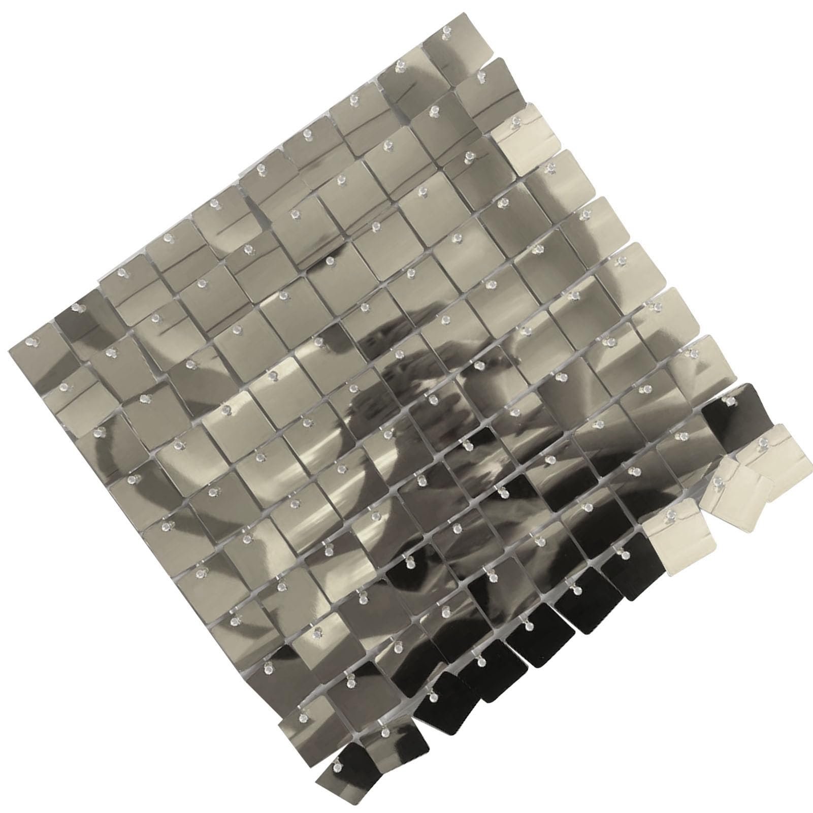 24teiliges Shimmer Wandpaneel Set aus Kunststoff – Glitzernde Sequin Rückwand für Hochzeit, Geburtstag und Bühnendekoration, 30x30 cm, transparenter Rahmen