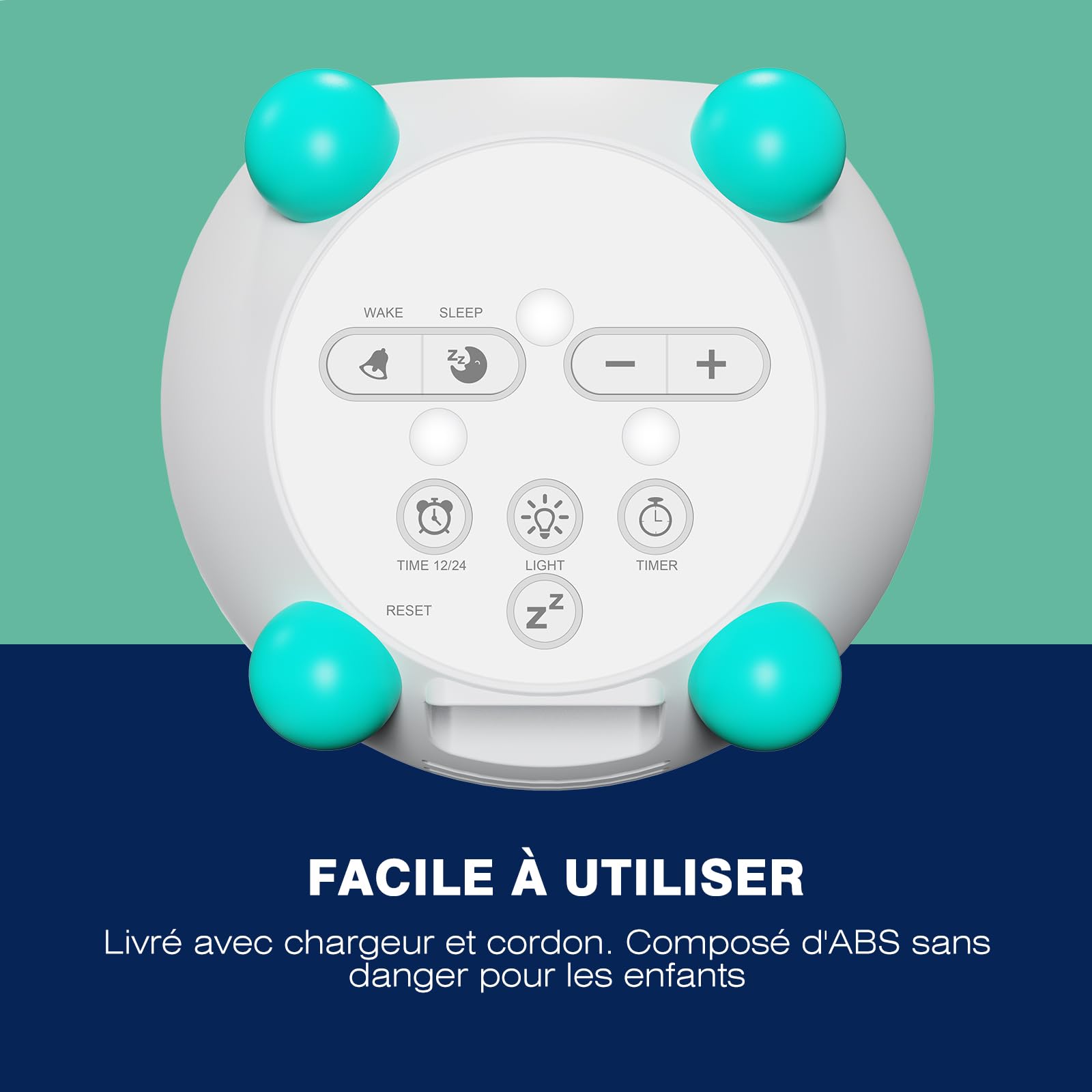 I·CODE Reveil Enfant Educatif Jour/Nuit avec Veilleuse De Nuit, Reveil Enfant avec Minuterie D'arrêt Automatique Fille Cadeau Flle Ado
