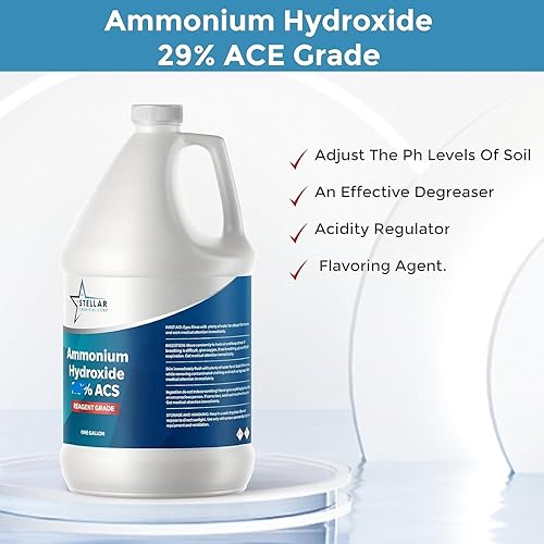 Hidróxido de amonio extra puro – 19% de hidróxido de amoníaco de grado reactivo ACS para uso industrial, laboratorio de ciencias – Limpieza potente,