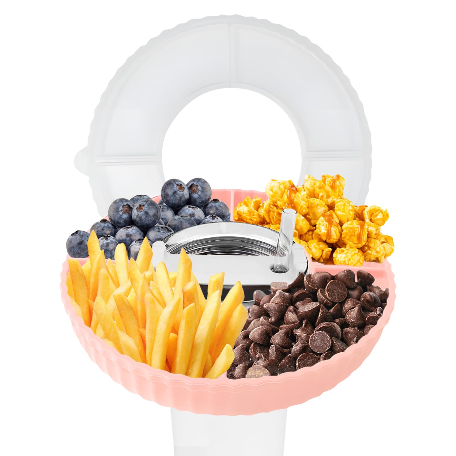 Vassoio Snack Per Stanley Cup 40 Oz - 6 Accessori In Silicone Con Coperchio Anti Fuoriuscite