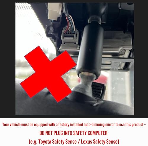 Adaptador de alimentación para cámara de tablero Dongar (tipo A de 12 pines) - Compatible con Tacoma (15-23), Select Highlander, Tundra, Sienna;