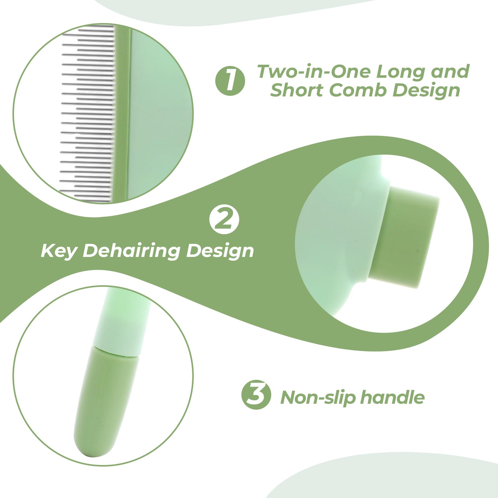 Brosse pour Chat avec Dents arrondies en métal pour Un Entretien en Douceur, Peigne Puces Chat et Peigne Anti Puces pour Chat, pour Toilettage Doux de Brosse Chat Poil Court