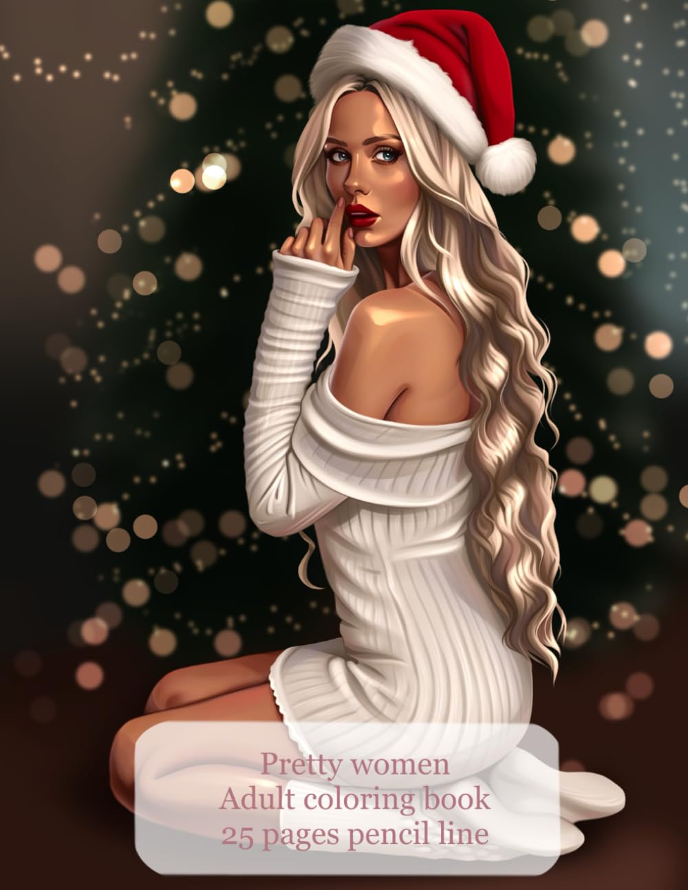 Pretty woman Adult coloring book 25 pages pencil line