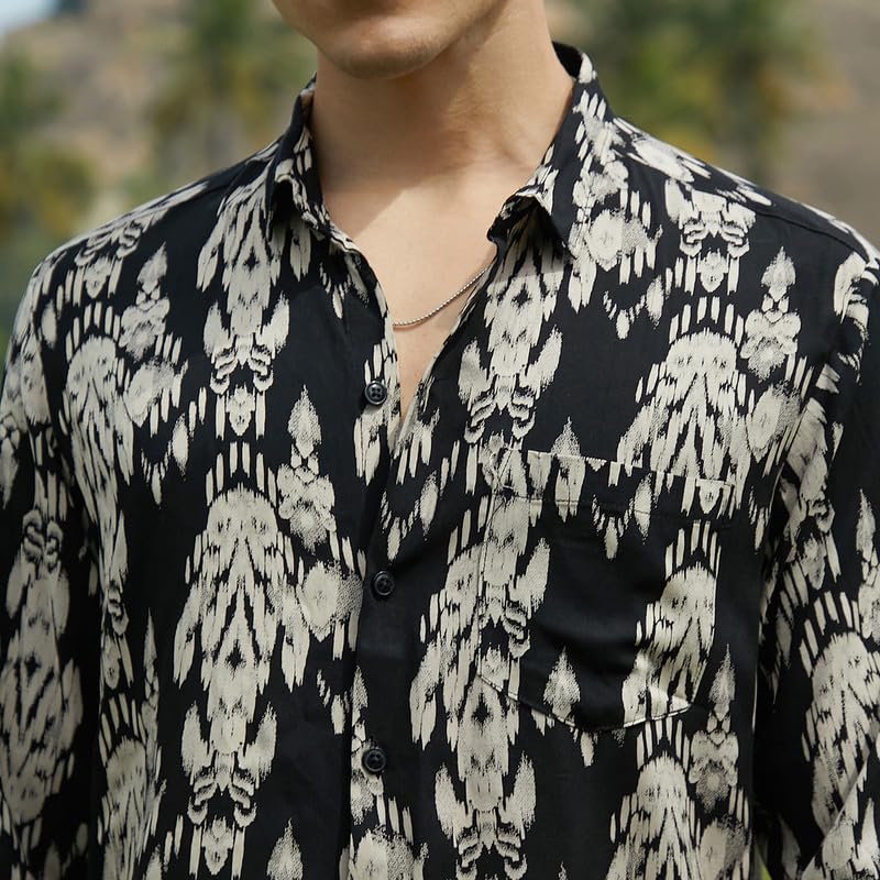 Image of CAHOOT Men's Shirt for Casual Wear | Spread Collar | Long Cuffed Sleeves | Button Closure | Shirt Crafted with Comfort Fit for Everyday Wear