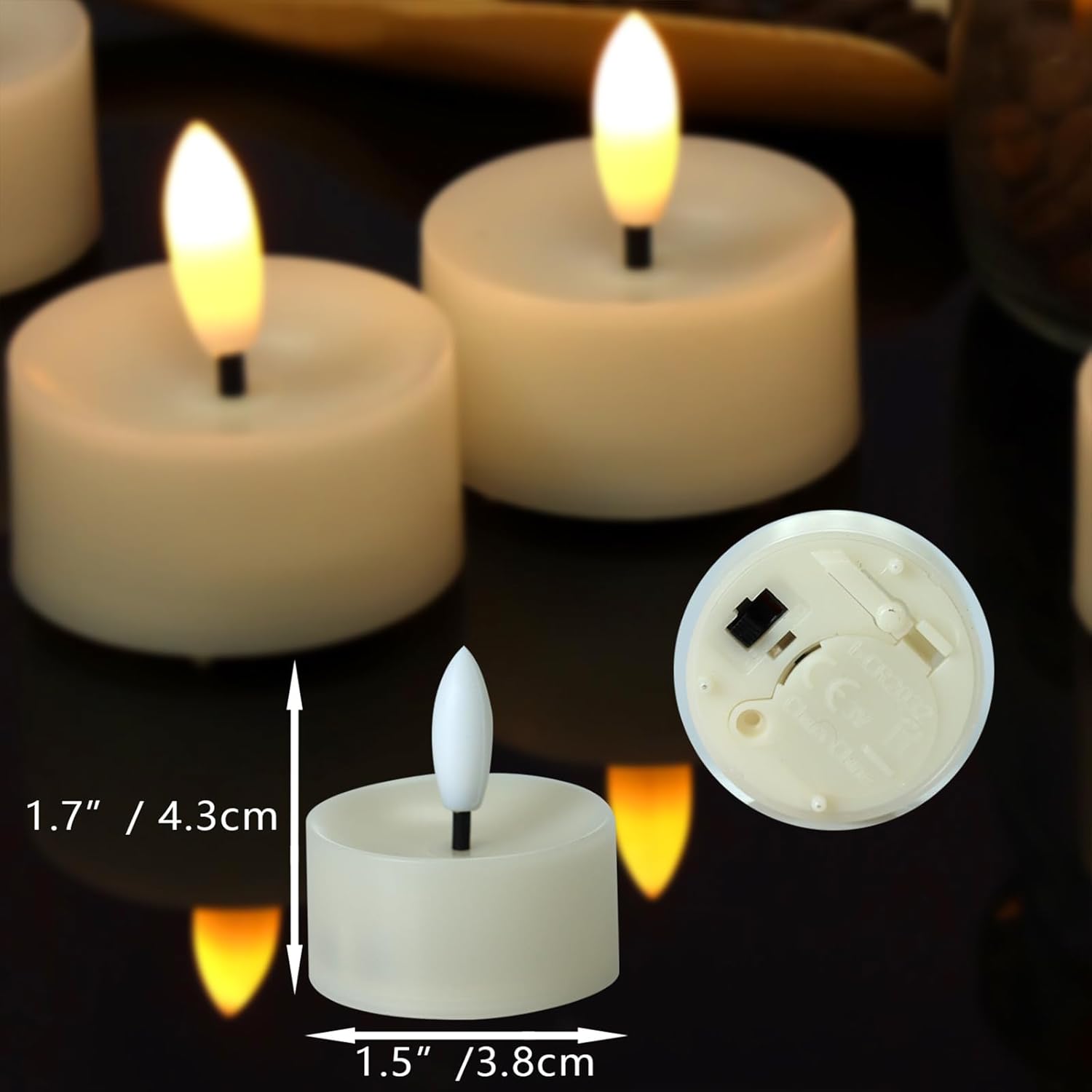 Flameless LED Tealight Candles, Battery Operated Fake LED Lights Electric Flickering Tea Lights for Wedding Party Halloween Christmas Party Theme Party, Holiday Decor Home Decorations, Set of 50