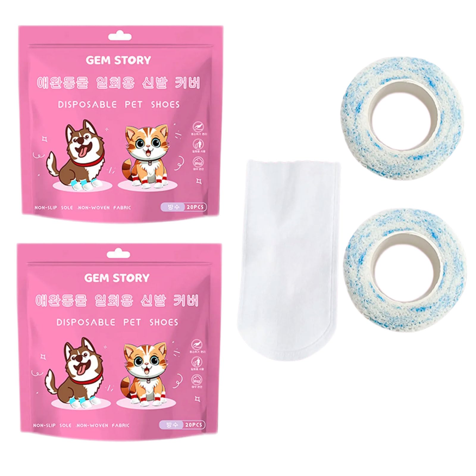 MICFENY 40Pcs Dog Socks Feet Cover Protective Dogs Shoes Booties with Adjustable Dogs Feet Cover Paws Socks