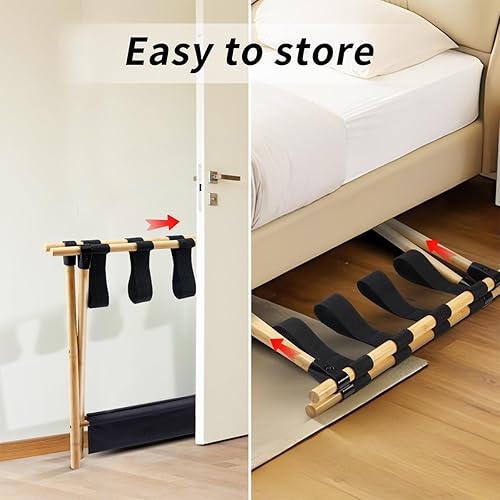 Miniatura 5 de JinDoWin Portaequipajes para habitación de invitados, portaequipajes para maletas, soporte de maleta, soporte de equipaje para artículos esenciales