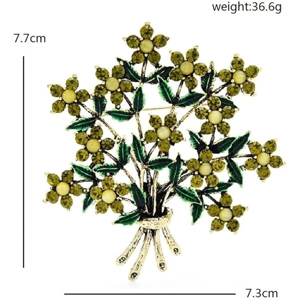KIANSLA Broches Accessoires Broche Reversspelden Praktische Broches Groot Boeket ES voor Vrouwen 2-kleurige Party Kantoor Reversspeld (Kleur: Groen)