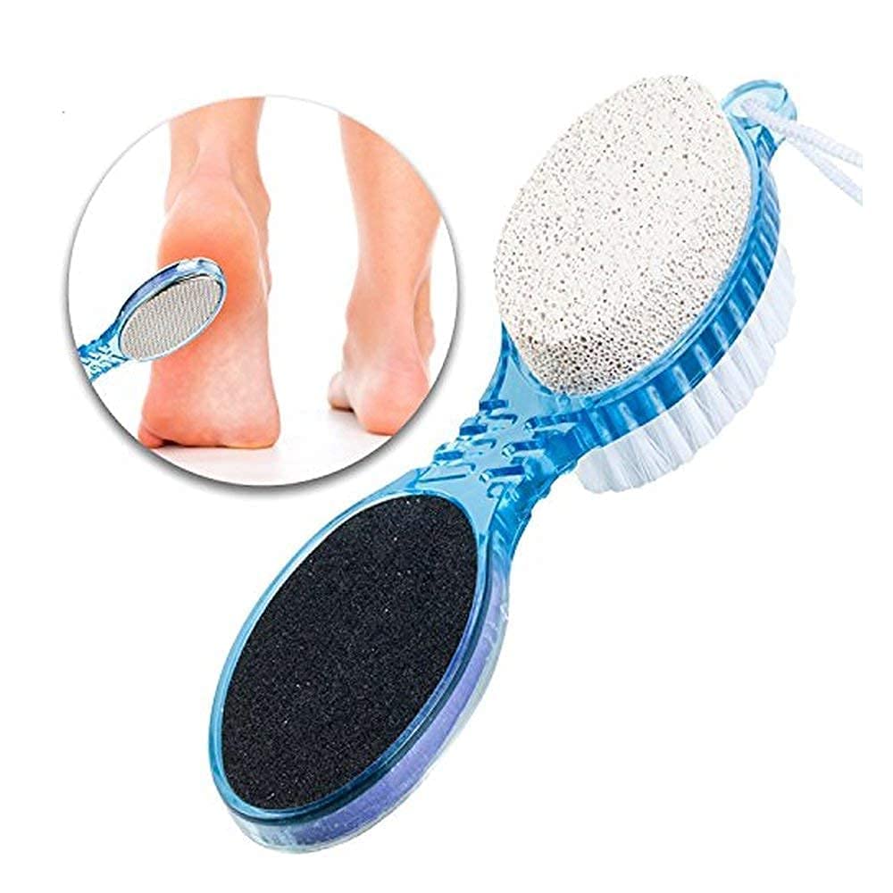 Worldwide e-Mart 4 in 1 Foot Care Tool Kit | Ergonomic Easy Grip | Pedicure Brush, Pumice Stone, Scrubber & Foot File Set for Dead Skin Removal & Smooth Feet Care | Easy to Clean & Maintain (Pack of 2) 2