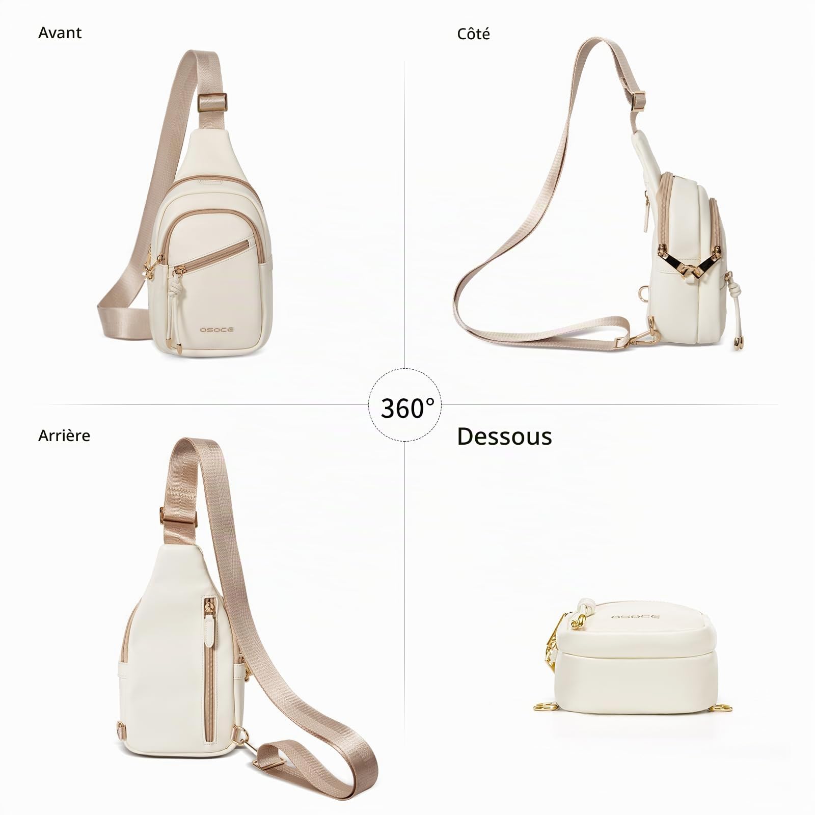 OSOCE Sac Bandoulière Femme, Sac Poitrine Antivol RFID