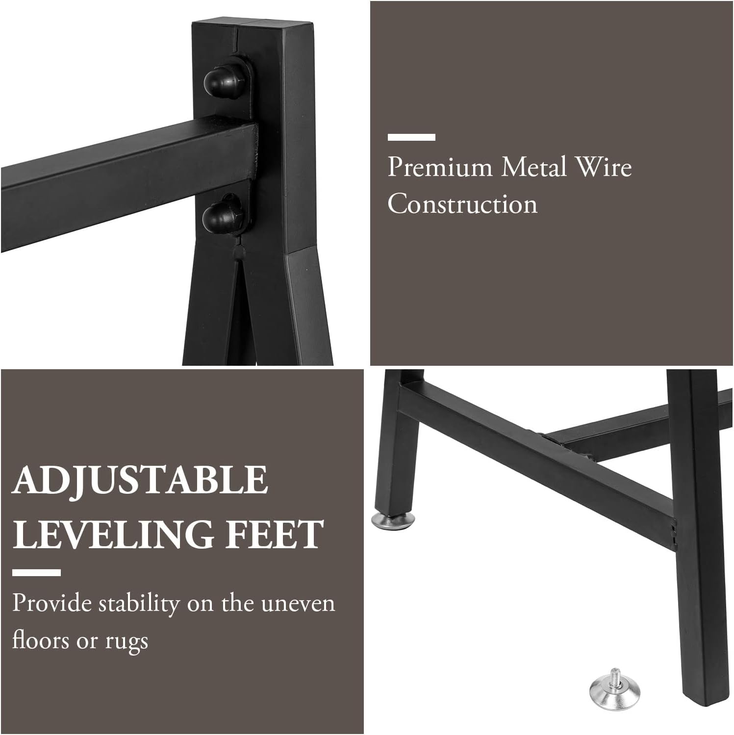 mygift 57 inch modern black heavy duty metal a-frame wardrobe clothing rack, commercial grade freestanding garment hanger for bedroom closet clothes or retail display black-57inch large
