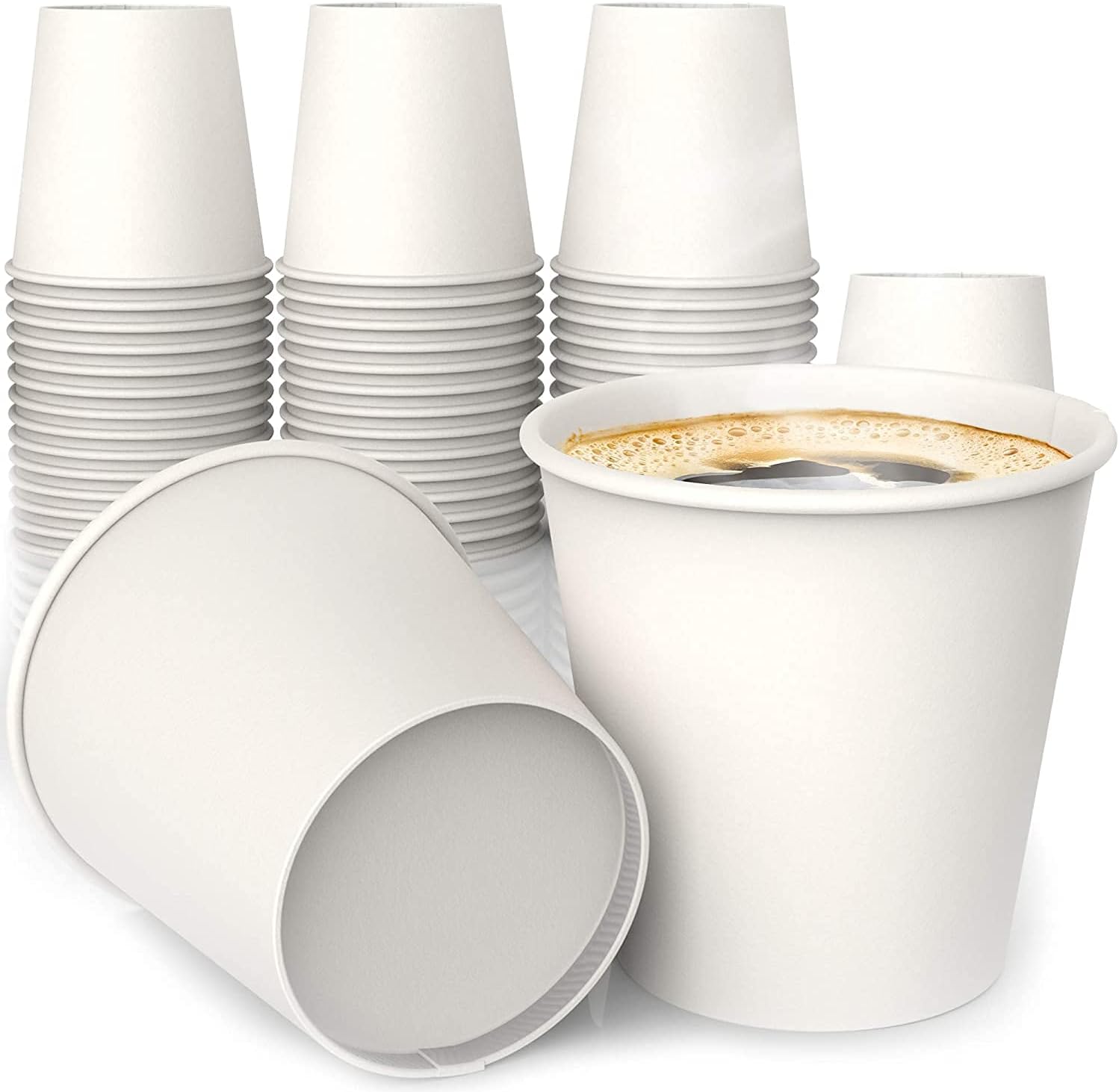 Amazon.com: NYHI 200-Pack 4oz White Paper Disposable Cups – Hot/Cold ...