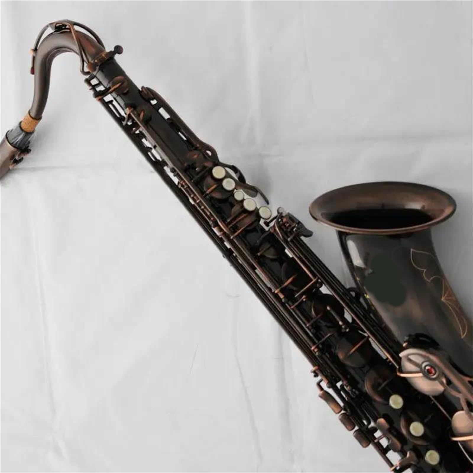 Profesjonalny Antyczny Saksofon Tenorowy Bb Instrument Dęty Drewniany Zestaw Saksofonowy