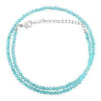 Vista 24 de Natural Moonstone Gemstones Choker Necklace, Faceted Rounds Beads, Silver Plated Jewelry, Healing Crystals, Birthday, Handamde, Minimalist, Women