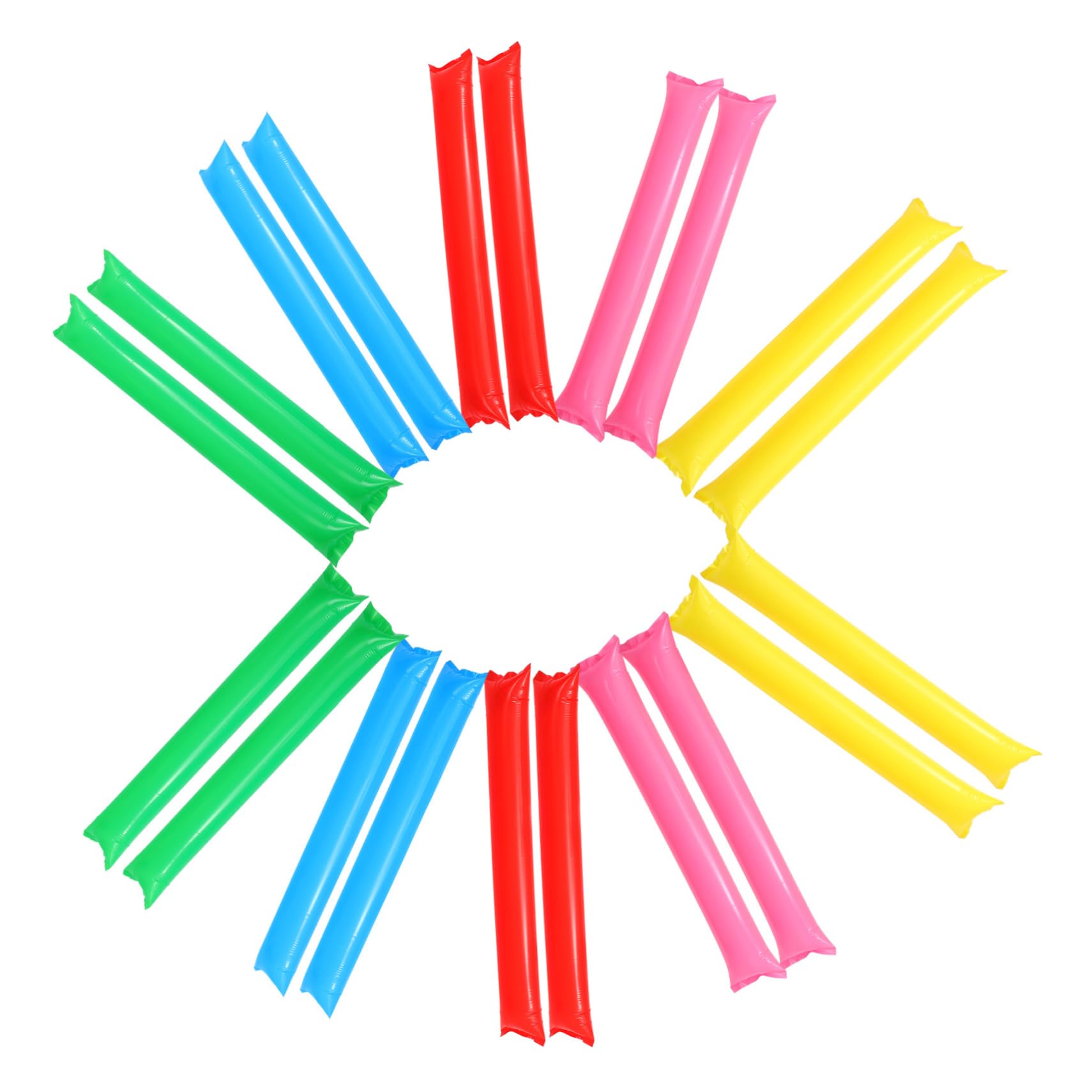 Hemoton 20Pcs Inflatable Cheer Sticks for Parties and Events Noisemakers for Sporting Activities Self Sealing Sticks for Cheerleading and Celebrations