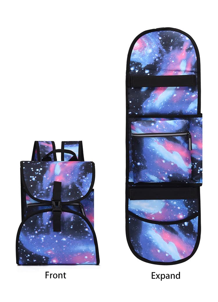 Zaino Skateboard Impermeabile Dostear - 2 Spallacci Regolabili, Design Street Trend, Grigio Mimetico - Foto 2