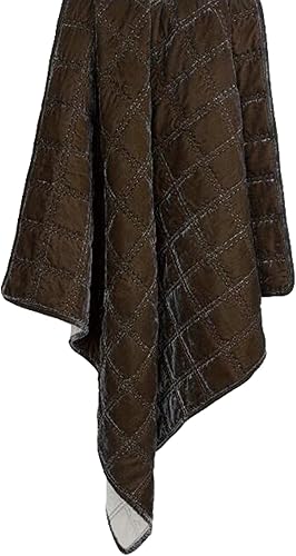 Miniatura 2 de HiEnd Accents Stella - Manta de terciopelo de seda sintética color ocre verde, 50 x 60 pulgadas, manta de felpa suave y acogedora de doble puntada,