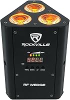 Vista 9 de 6 Rockville RF Wedge Black RGBWA+UV Batería inalámbrica DMX DJ Up Lights+RF Remotes