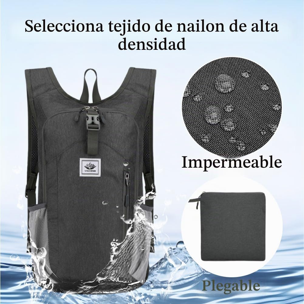 Mochila De Bicicleta Ultraligera 15l con Portabidón De Bicicleta Botella De Bicicleta De 610 ml,Mochila De Hidratación Ultraligera para Trail para Ciclismo, Deporte, Hidratación para Hombre MTB